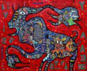 Image shows artwork by George Bromley entitled 'Living the Daily Heavy'
