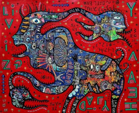 Image shows artwork by George Bromley entitled 'Living the Daily Heavy'